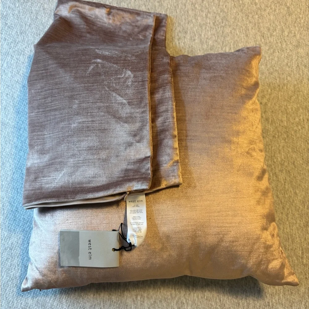 Two West Elm Light Pink Accent Pillow Cases